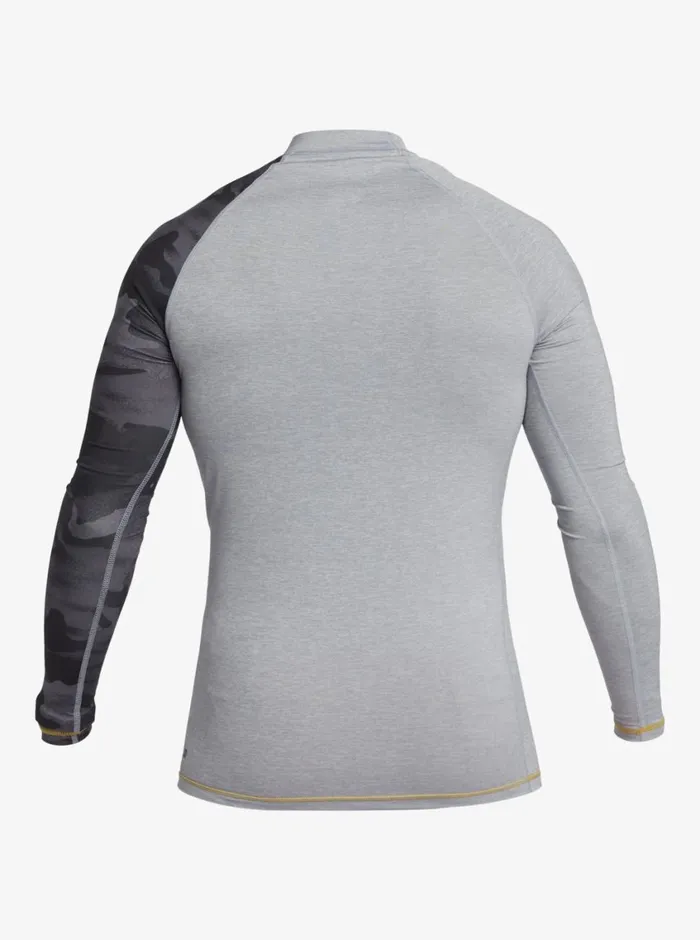 Quiksilver Hi Island Rush Long Sleeve UPF 50 Rashguard Sleet Heather Mens Rashguards Quiksilver Hi Island Rush Long Sleeve UPF 50 Rashguard Sleet Heather Mens Rashguards