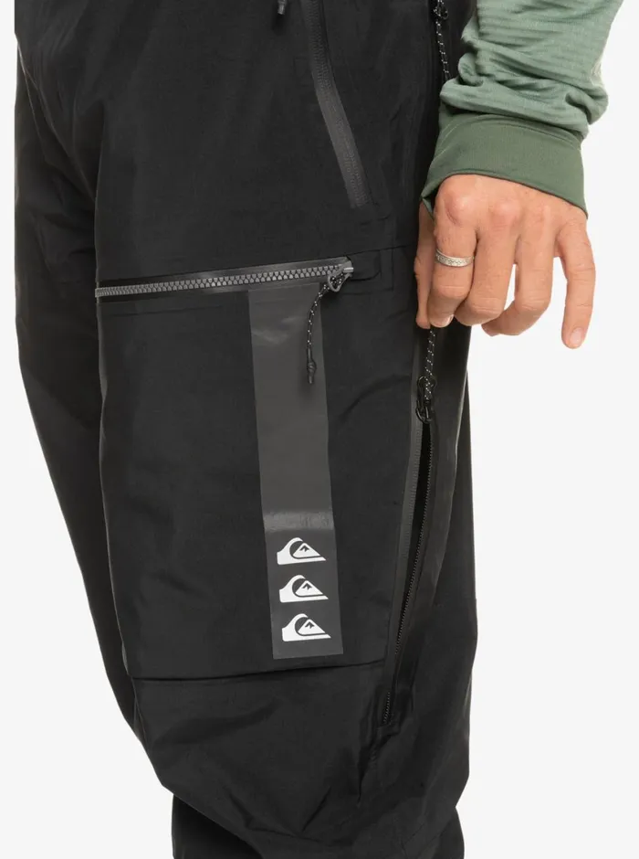 Quiksilver Highline Pro Insulated 3L GORETEX Snow Bib Pants True Black Mens Snow Pants