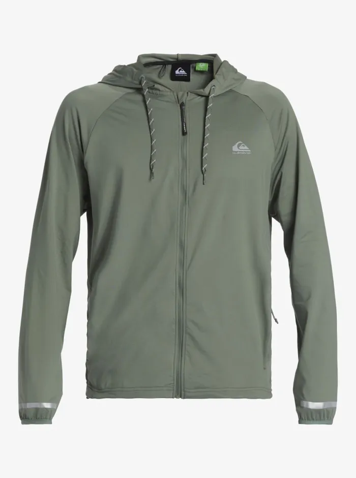 Quiksilver Knit Training Technical ZipUp Hoodie Laurel Wreath Mens Sweatshirts and Hoodies
