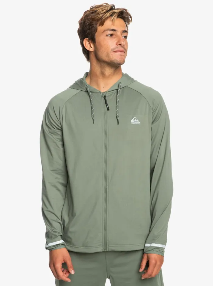 Quiksilver Knit Training Technical ZipUp Hoodie Laurel Wreath Mens Sweatshirts and Hoodies