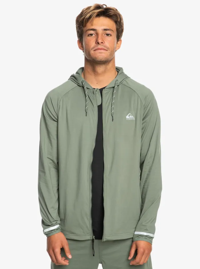 Quiksilver Knit Training Technical ZipUp Hoodie Laurel Wreath Mens Sweatshirts and Hoodies