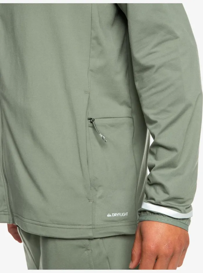 Quiksilver Knit Training Technical ZipUp Hoodie Laurel Wreath Mens Sweatshirts and Hoodies