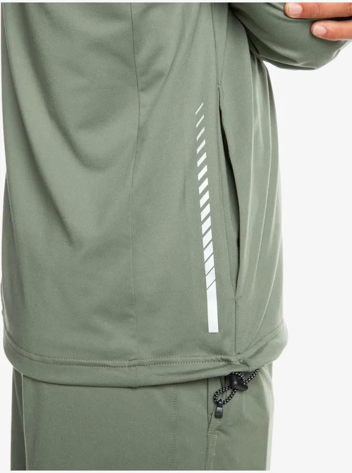 Quiksilver Knit Training Technical ZipUp Hoodie Laurel Wreath Mens Sweatshirts and Hoodies