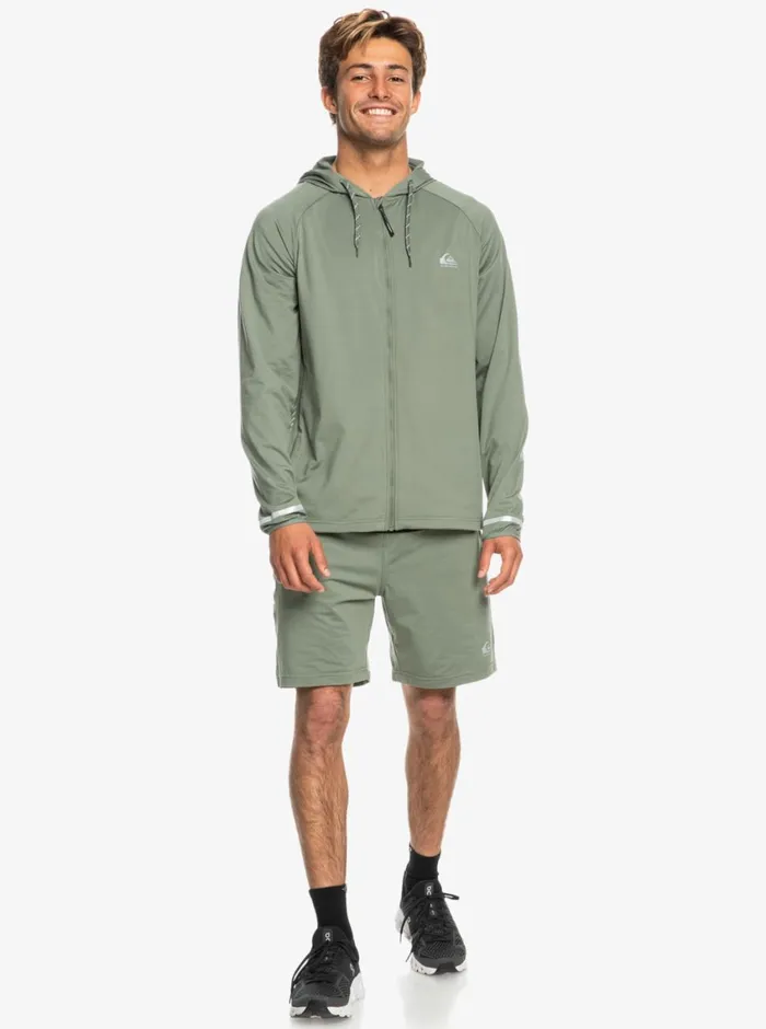 Quiksilver Knit Training Technical ZipUp Hoodie Laurel Wreath Mens Sweatshirts and Hoodies