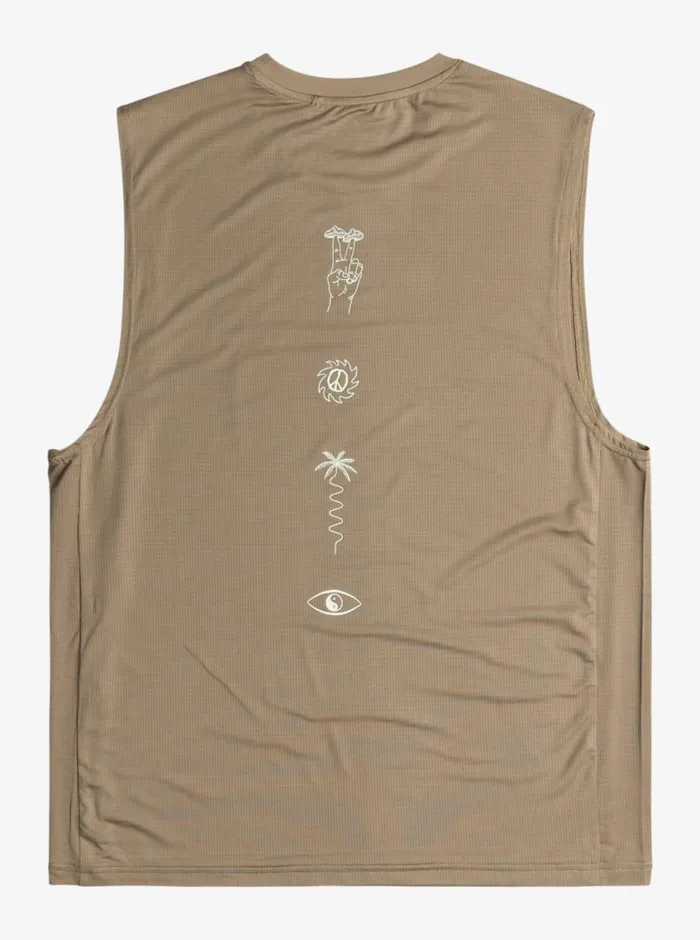 Quiksilver Lap Time Muscle Knit Timber Wolf Mens Tees Quiksilver Lap Time Muscle Knit Timber Wolf Mens Tees