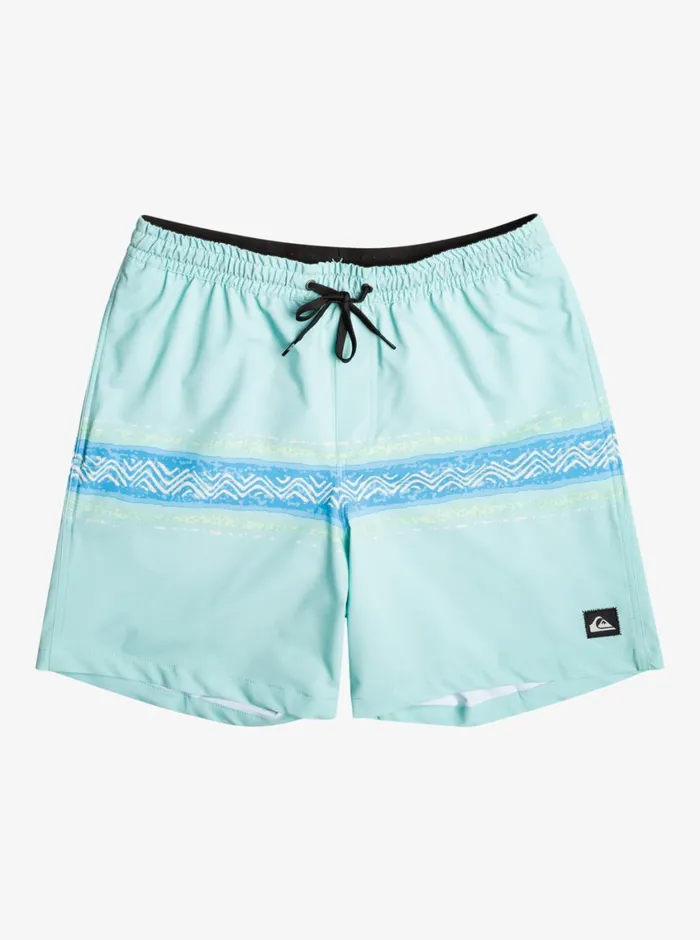 Quiksilver Surfsilk Mesa Stripe 17034 Volleys Pastel Turquoise Mens Elastic Waist Quiksilver Surfsilk Mesa Stripe 17034 Volleys Pastel Turquoise Mens Elastic Waist