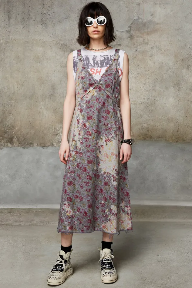R13 Bleached Grunge Slip Dress Women Dresses