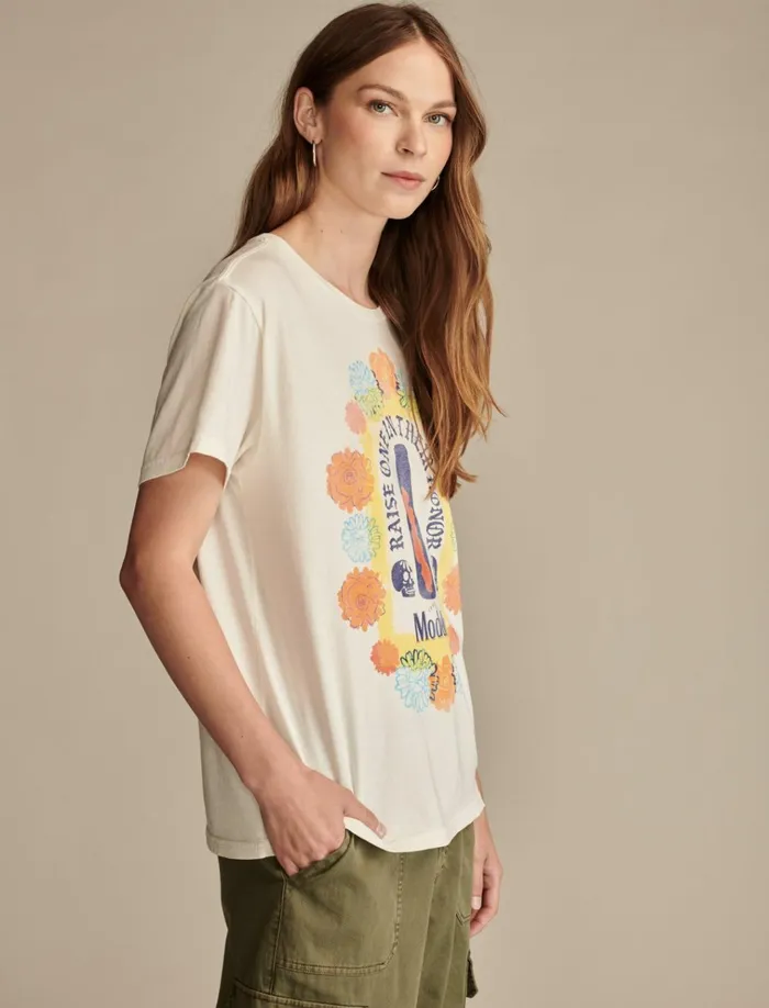 Raise One In Their Honor Boyfriend Tee Snow White Women Lucky Brand Graphic Tees