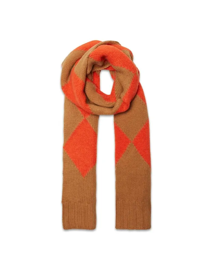 Ready To Wear Foulards and Scarves La Double J Argyle Scarf Camel Orange Ready To Wear Foulards and Scarves La Double J Argyle Scarf Camel Orange