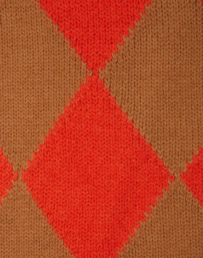 Ready To Wear Foulards and Scarves La Double J Argyle Scarf Camel Orange Ready To Wear Foulards and Scarves La Double J Argyle Scarf Camel Orange