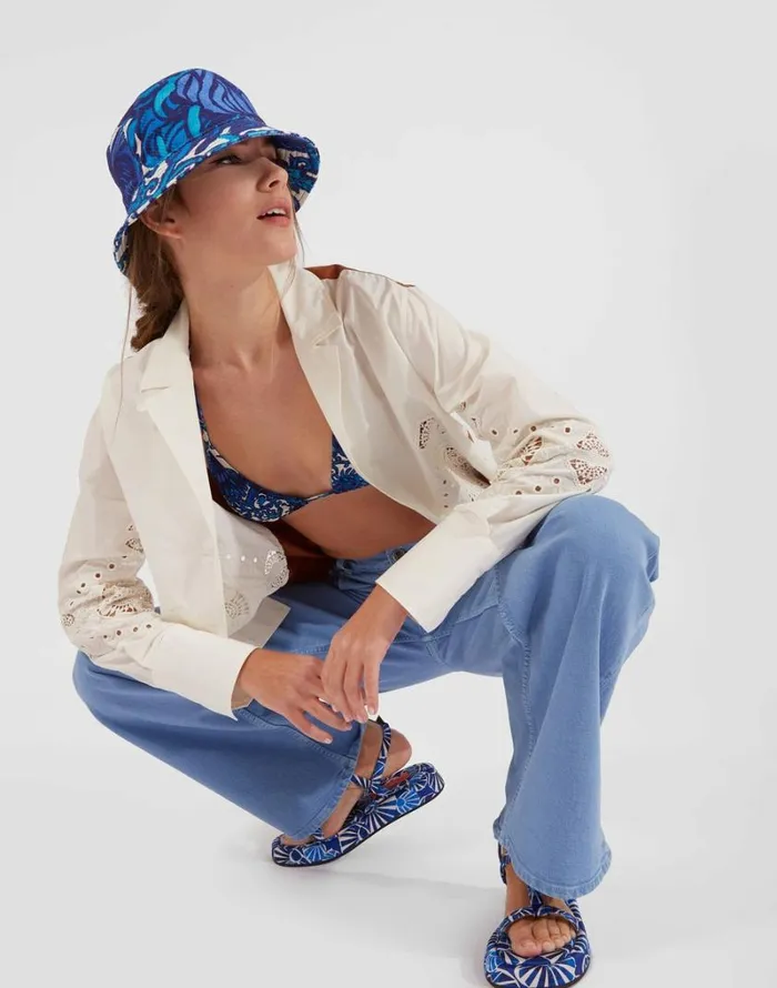 Ready To Wear Hair Accessories La Double J Bucket Hat Stitched Anemone
