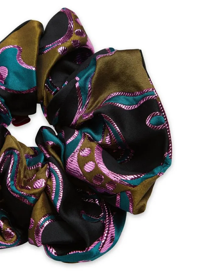 Ready To Wear Hair Accessories La Double J Giga Scrunchie Spritz Blue Petrol Ready To Wear Hair Accessories La Double J Giga Scrunchie Spritz Blue Petrol