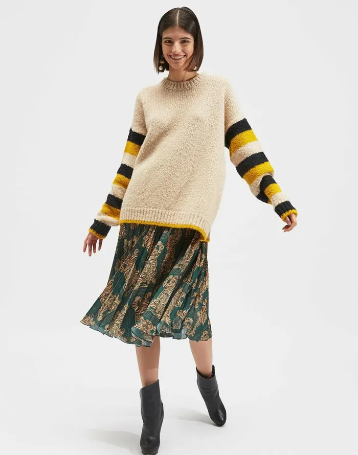 Ready To Wear Knitwear La Double J Crew Boy Sweater Cammellonerogiallo