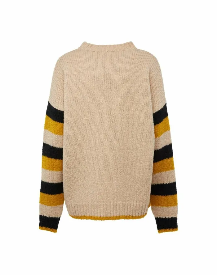 Ready To Wear Knitwear La Double J Crew Boy Sweater Cammellonerogiallo
