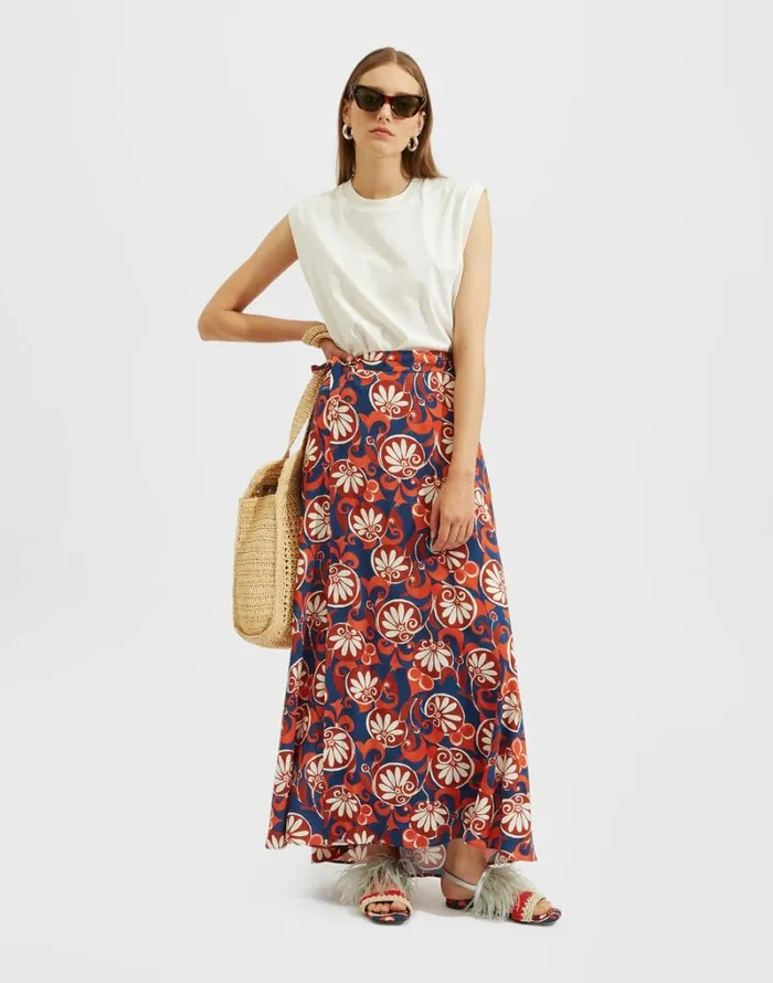Ready To Wear Skirts La Double J Flipper Skirt Moonflower Navy