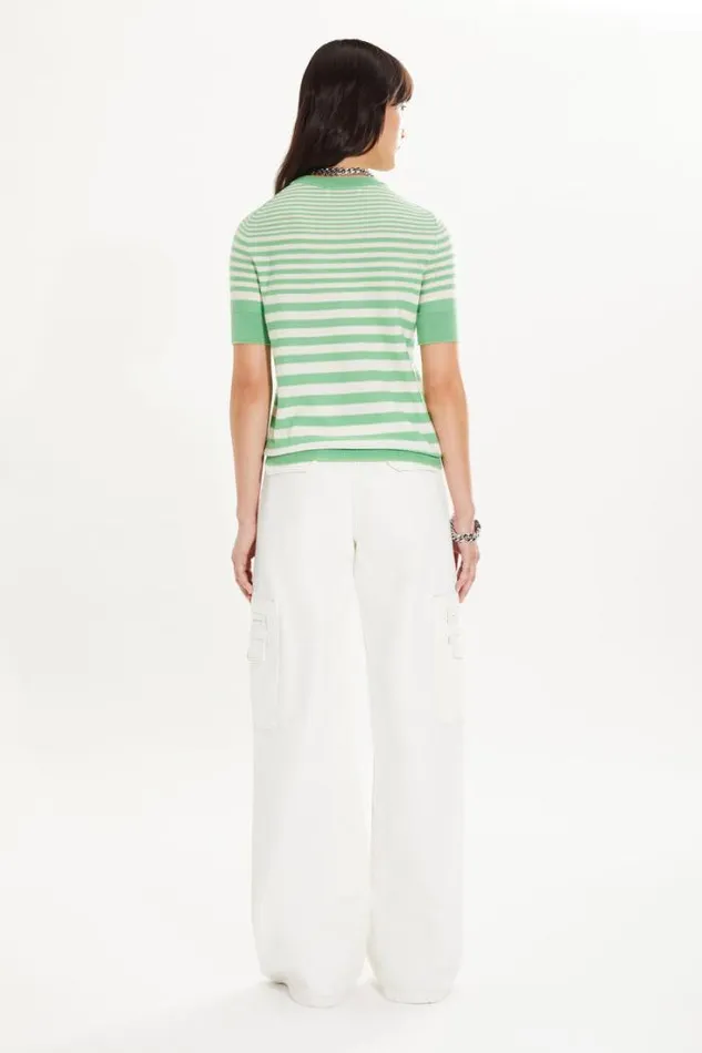 Readytowear Sweaters Sonia Rykiel Striped Shortsleeved Crewneck Sweater