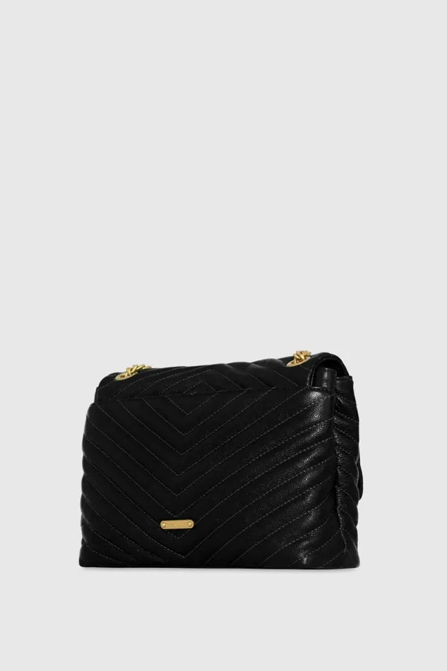 Rebecca Minkoff Shoulder Bags Edie Flap Shoulder Bag Blackantique Brass 8211 Handbags