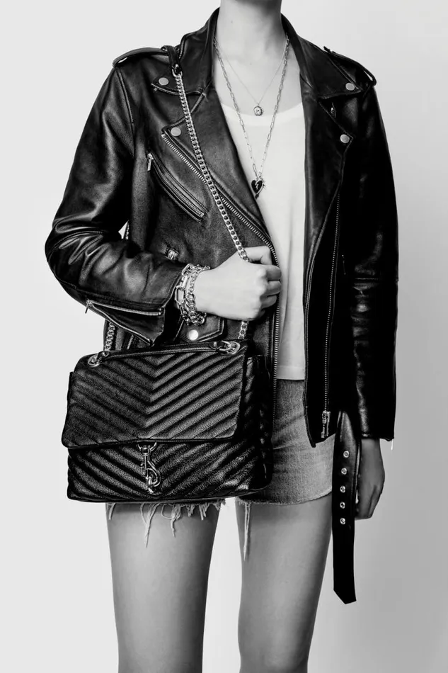 Rebecca Minkoff Shoulder Bags Edie Flap Shoulder Bag Blackantique Brass 8211 Handbags