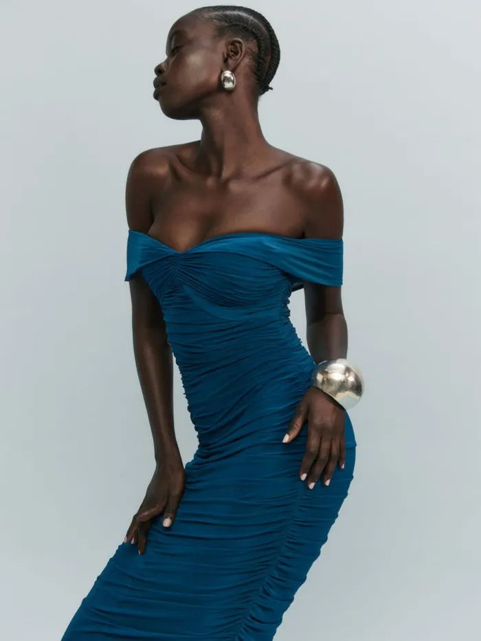 Reformation Dresses Ariadne Dress Peacock 8211 Women Reformation Dresses Ariadne Dress Peacock 8211 Women