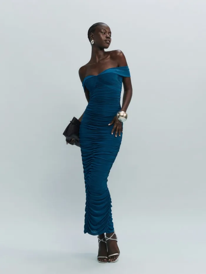 Reformation Dresses Ariadne Dress Peacock 8211 Women Reformation Dresses Ariadne Dress Peacock 8211 Women