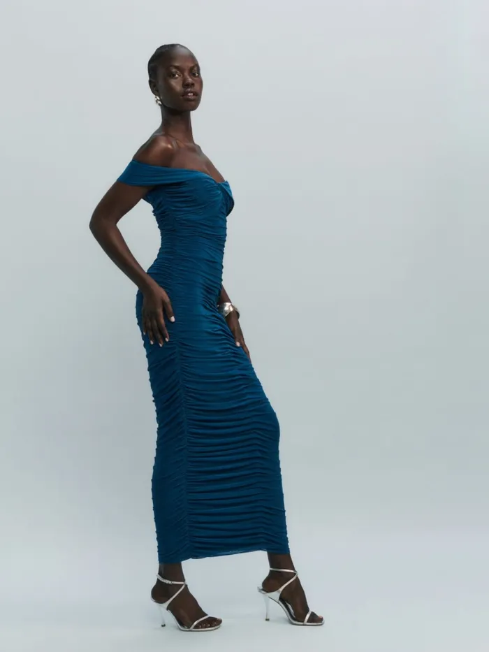 Reformation Dresses Ariadne Dress Peacock 8211 Women Reformation Dresses Ariadne Dress Peacock 8211 Women