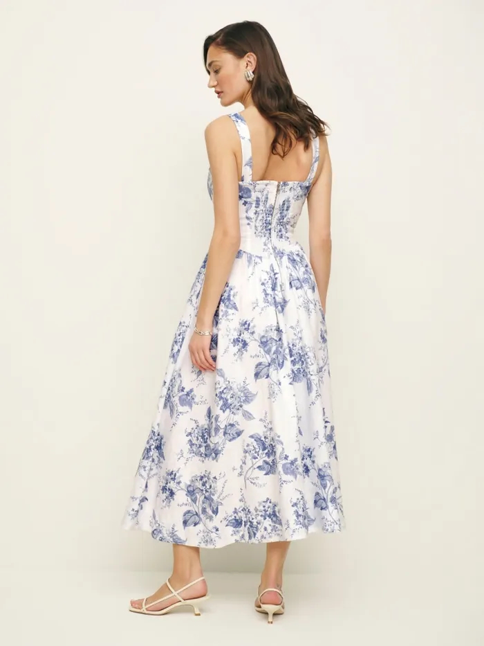 Reformation Dresses Balia Linen Dress Lupine 8211 Women Reformation Dresses Balia Linen Dress Lupine 8211 Women