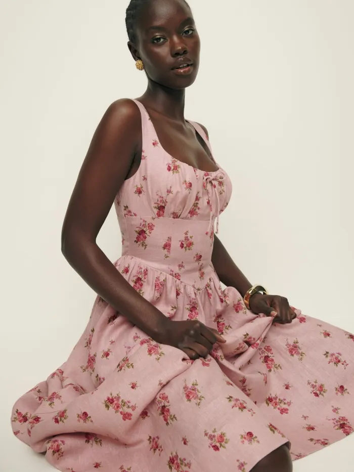 Reformation Dresses Balia Linen Dress Tea Time 8211 Women