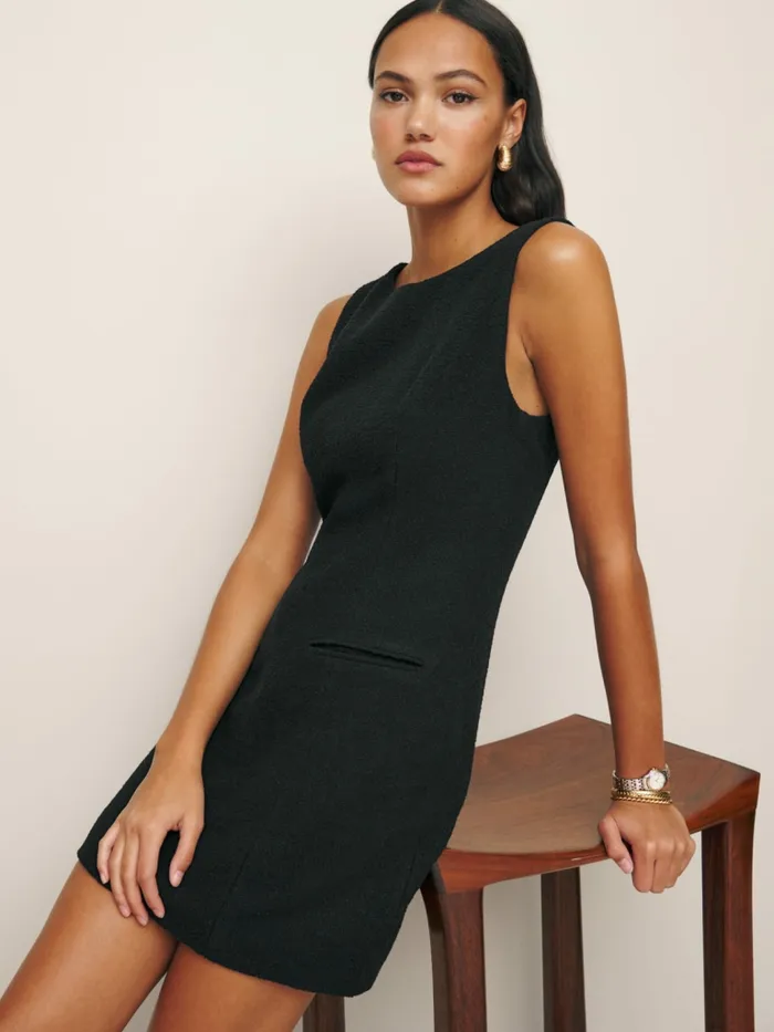 Reformation Dresses Citron Dress Black Tweed 8211 Women