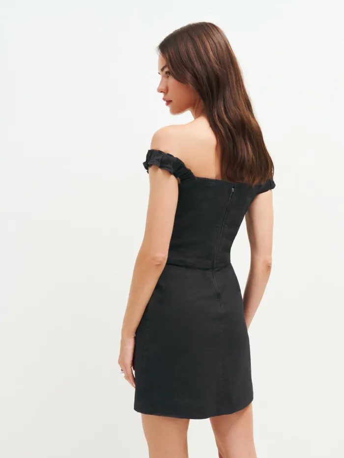 Reformation Dresses Filis Denim Mini Dress Black 8211 Women Reformation Dresses Filis Denim Mini Dress Black 8211 Women