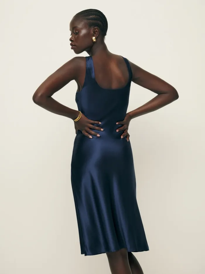 Reformation Dresses Lila Silk Dress Navy 8211 Women Reformation Dresses Lila Silk Dress Navy 8211 Women