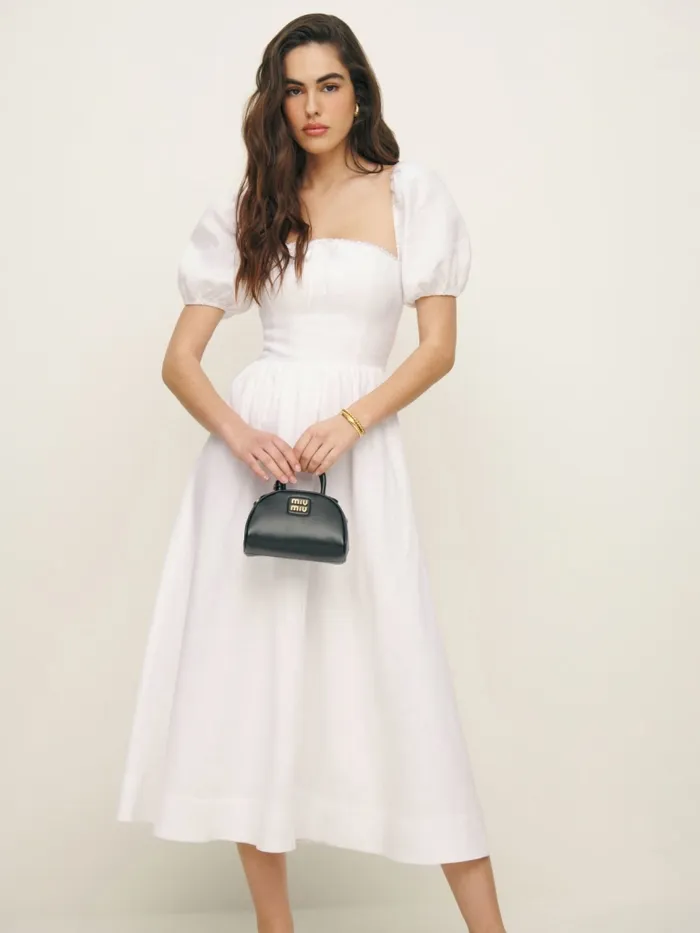 Reformation Dresses Marella Linen Dress White 8211 Women Reformation Dresses Marella Linen Dress White 8211 Women