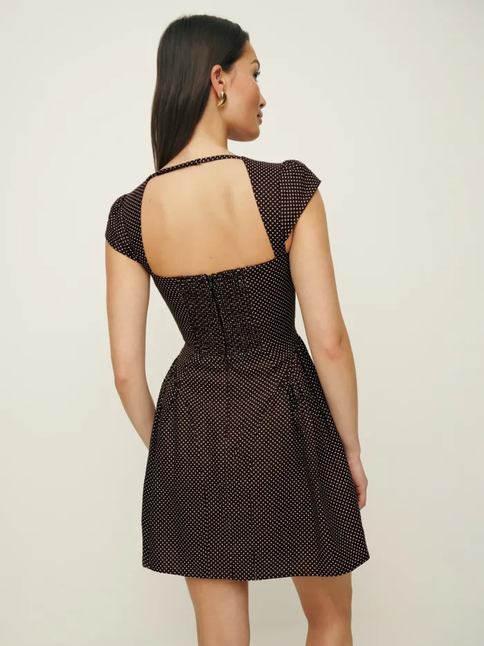 Reformation Dresses Oaklyn Linen Dress Chocolate Chip 8211 Women Reformation Dresses Oaklyn Linen Dress Chocolate Chip 8211 Women