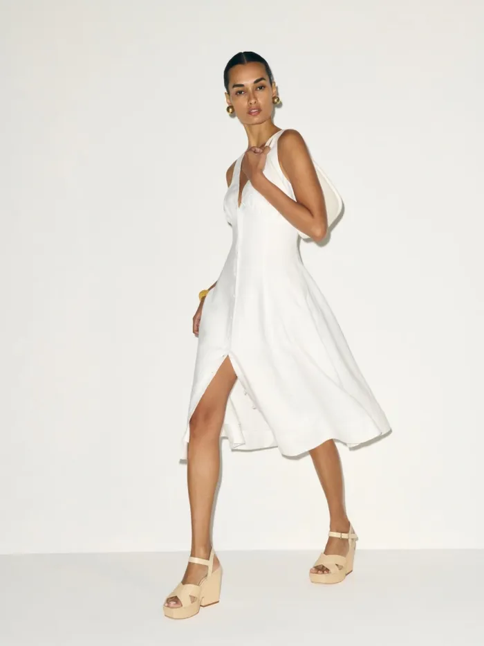 Reformation Dresses Sebastien Linen Dress White 8211 Women Reformation Dresses Sebastien Linen Dress White 8211 Women
