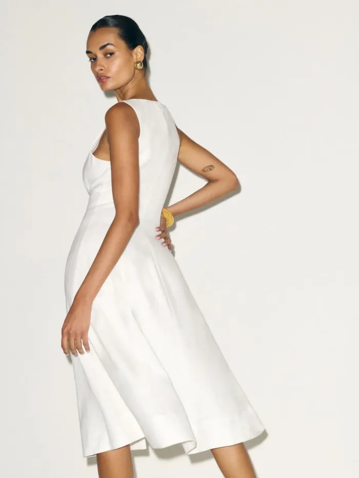 Reformation Dresses Sebastien Linen Dress White 8211 Women Reformation Dresses Sebastien Linen Dress White 8211 Women