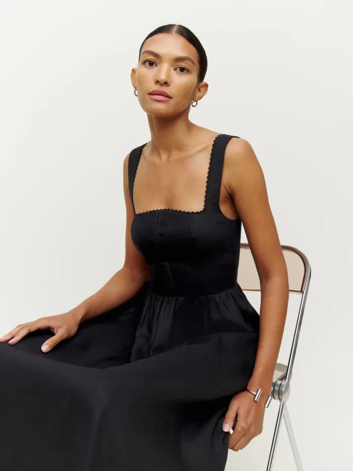 Reformation Dresses Tagliatelle Linen Dress Black 8211 Women Reformation Dresses Tagliatelle Linen Dress Black 8211 Women