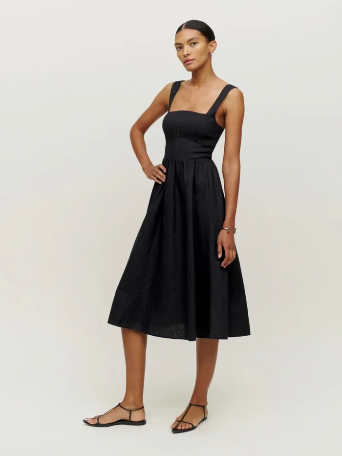 Reformation Dresses Tagliatelle Linen Dress Black 8211 Women Reformation Dresses Tagliatelle Linen Dress Black 8211 Women