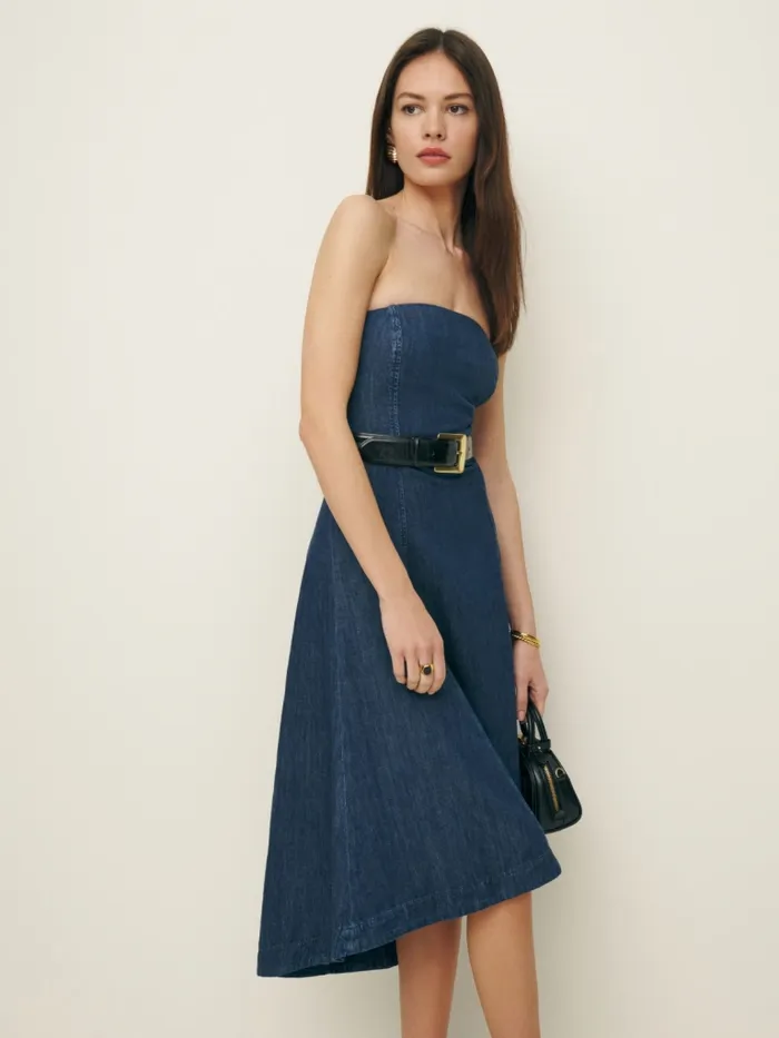 Reformation Dresses Zoie Denim Midi Dress Juniper 8211 Women Reformation Dresses Zoie Denim Midi Dress Juniper 8211 Women