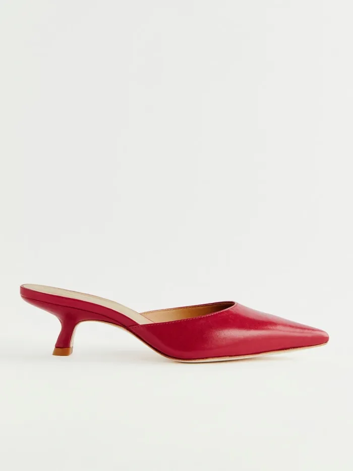 Reformation Heels Wilda Kitten Mule Scarlet 8211 Women Reformation Heels Wilda Kitten Mule Scarlet 8211 Women