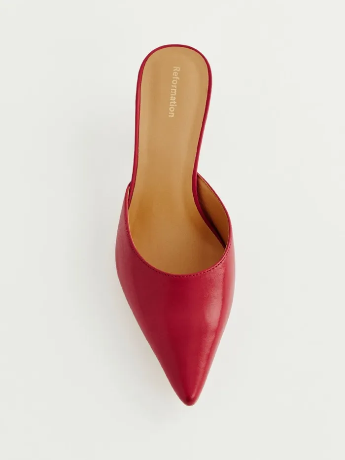 Reformation Heels Wilda Kitten Mule Scarlet 8211 Women Reformation Heels Wilda Kitten Mule Scarlet 8211 Women