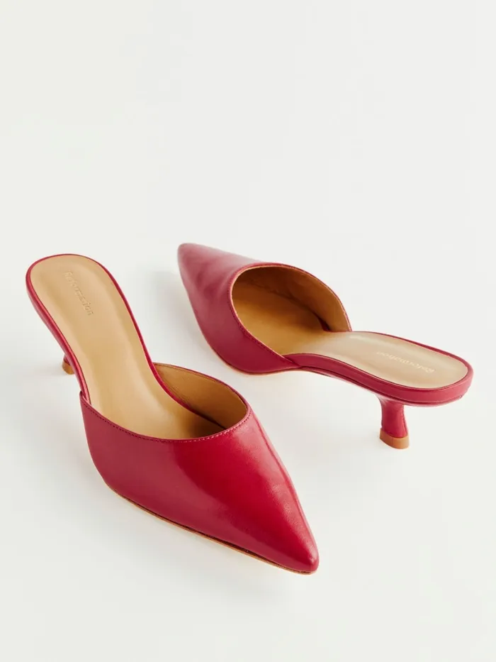 Reformation Heels Wilda Kitten Mule Scarlet 8211 Women Reformation Heels Wilda Kitten Mule Scarlet 8211 Women