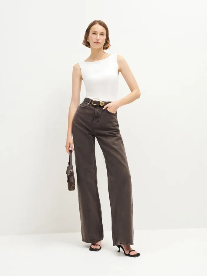 Reformation Jeans Cary High Rise Slouchy Wide Leg Jeans Vintage Espresso 8211 Women Reformation Jeans Cary High Rise Slouchy Wide Leg Jeans Vintage Espresso 8211 Women