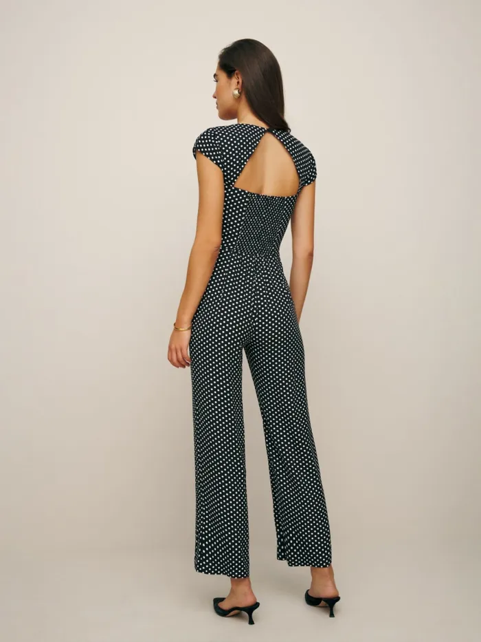 Reformation Jumpsuits Cora Jumpsuit Caviar Dot 8211 Women