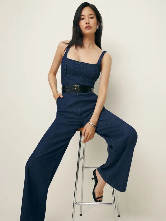 Reformation Jumpsuits Melody Denim Jumpsuit Prespa 8211 Women