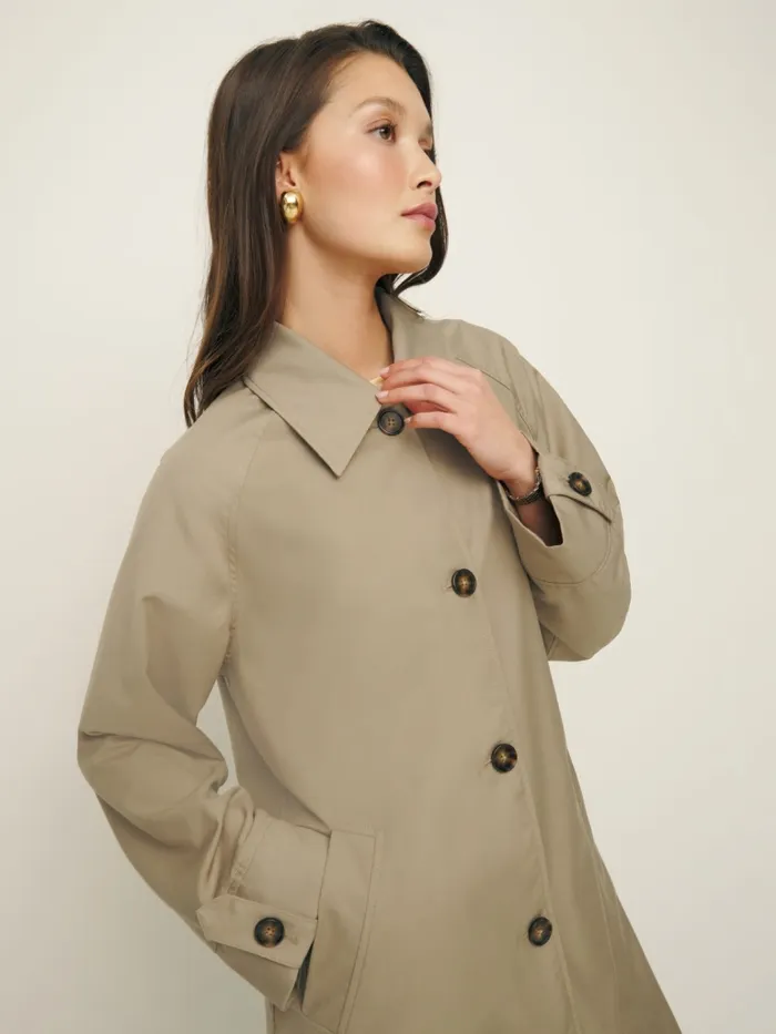 Reformation Outerwear Dion Trench Khaki 8211 Women