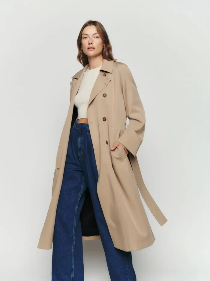 Reformation Outerwear Kensington Trench Khaki 8211 Women Reformation Outerwear Kensington Trench Khaki 8211 Women