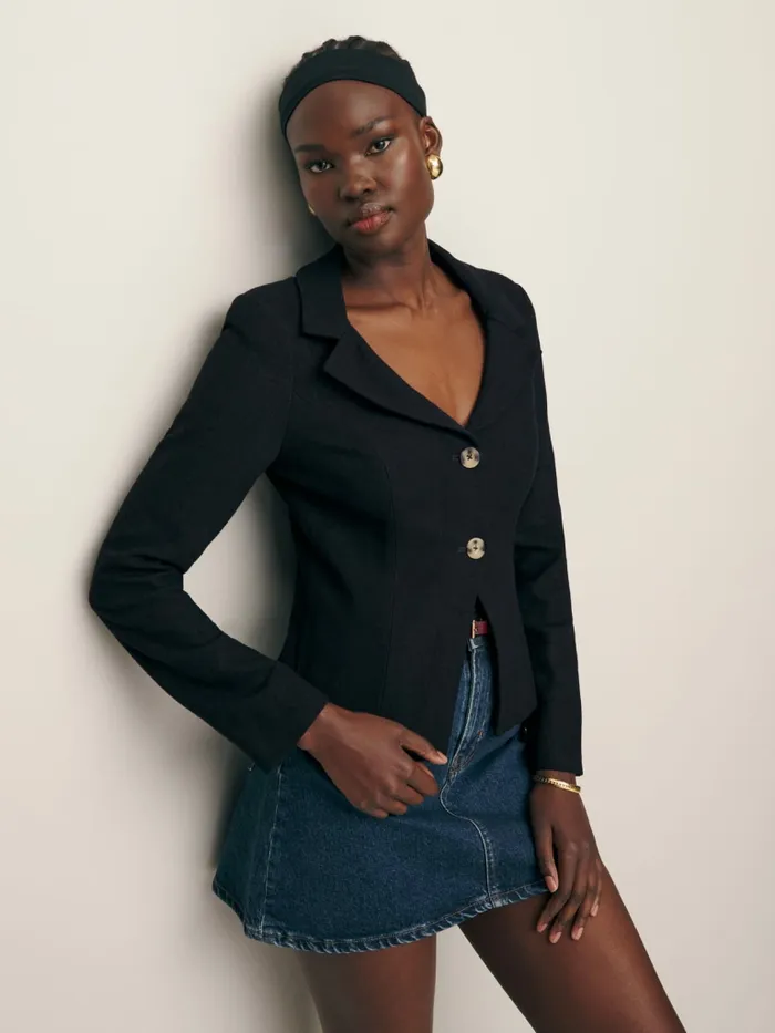 Reformation Outerwear Olivia Jacket Black 8211 Women