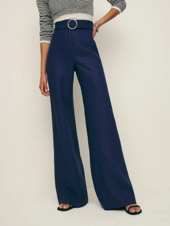 Reformation Pants Ace Linen Pant Danube 8211 Women