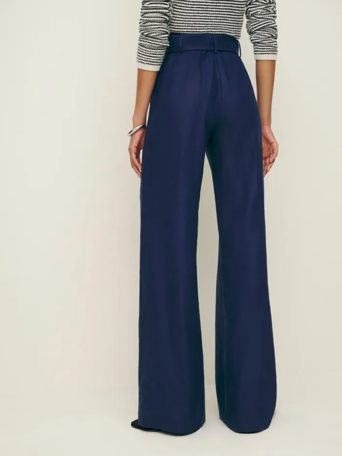 Reformation Pants Ace Linen Pant Danube 8211 Women