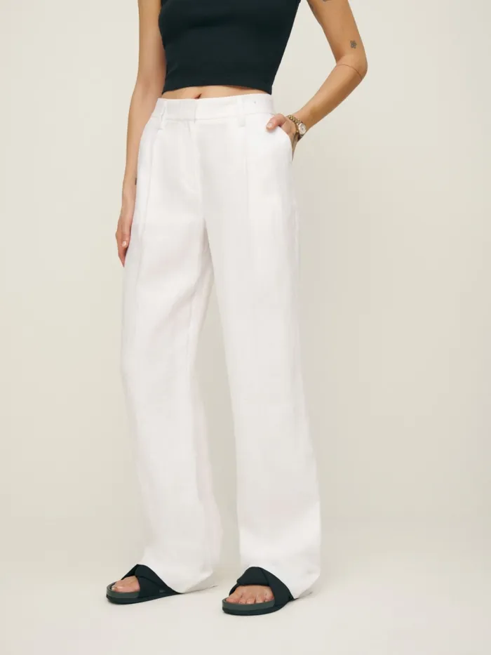 Reformation Pants Alex Linen Pant White 8211 Women Reformation Pants Alex Linen Pant White 8211 Women