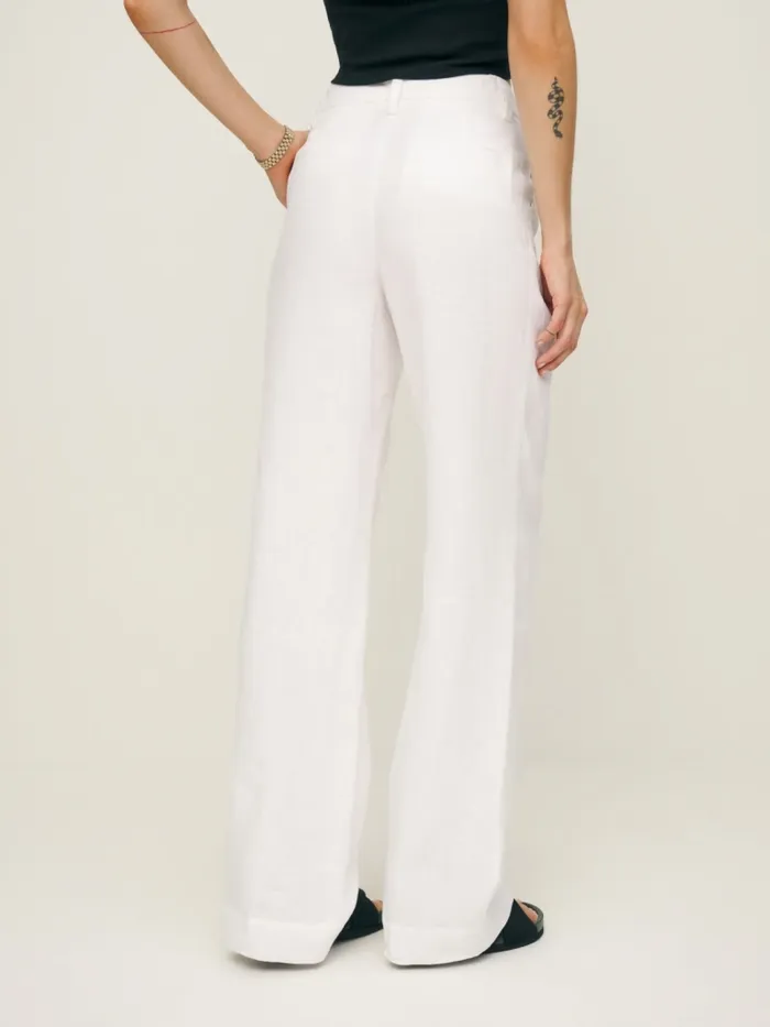 Reformation Pants Alex Linen Pant White 8211 Women Reformation Pants Alex Linen Pant White 8211 Women